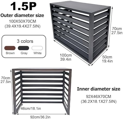 Air Conditioner Fence for Outside, Ac Unit Covers Outdoor, Shelf Plant Stand, Noise Reduction, Anti Theft, Outdoor Privacy(Brown,100cm)