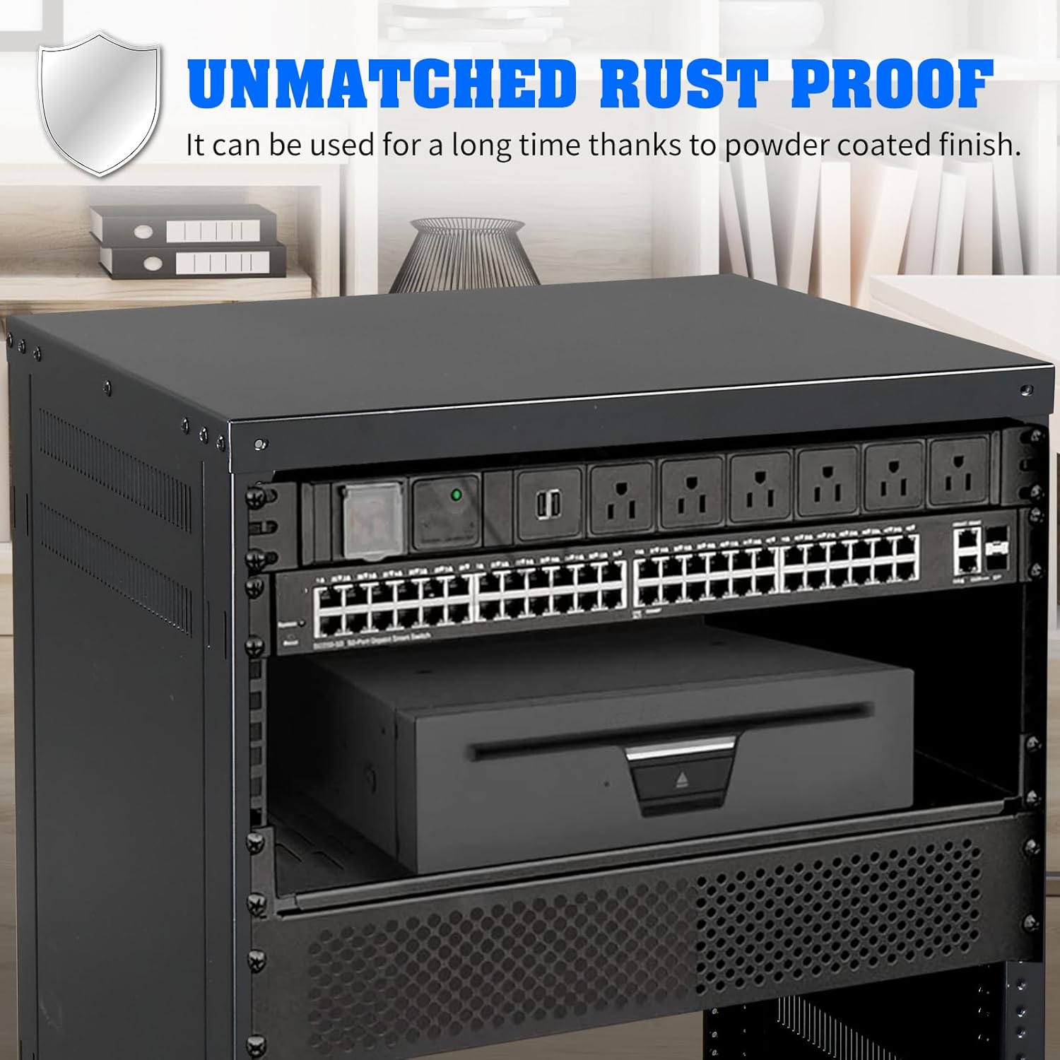 Ktaxon 12U Rack, 4/12/16/22U AV Rack Recording Studio Racks with Removable Side Panels, Lockable Casters and Special Vent Design, Server Rack for 19 Inch Rack Mounting (12U)