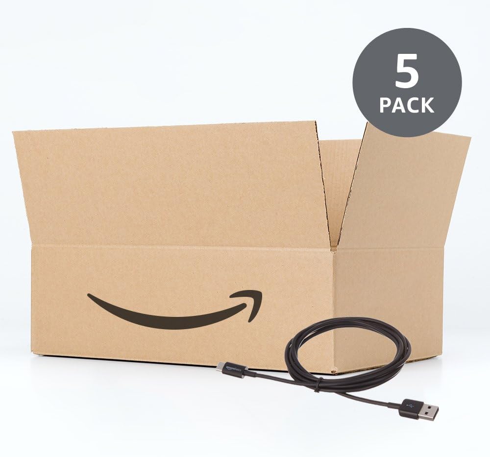 Amazon Basics USB-C to USB-A 2.0 Male Cable, 6 Feet (1.8 Meters), Black, 24 Pack of 5, 120 Count Total