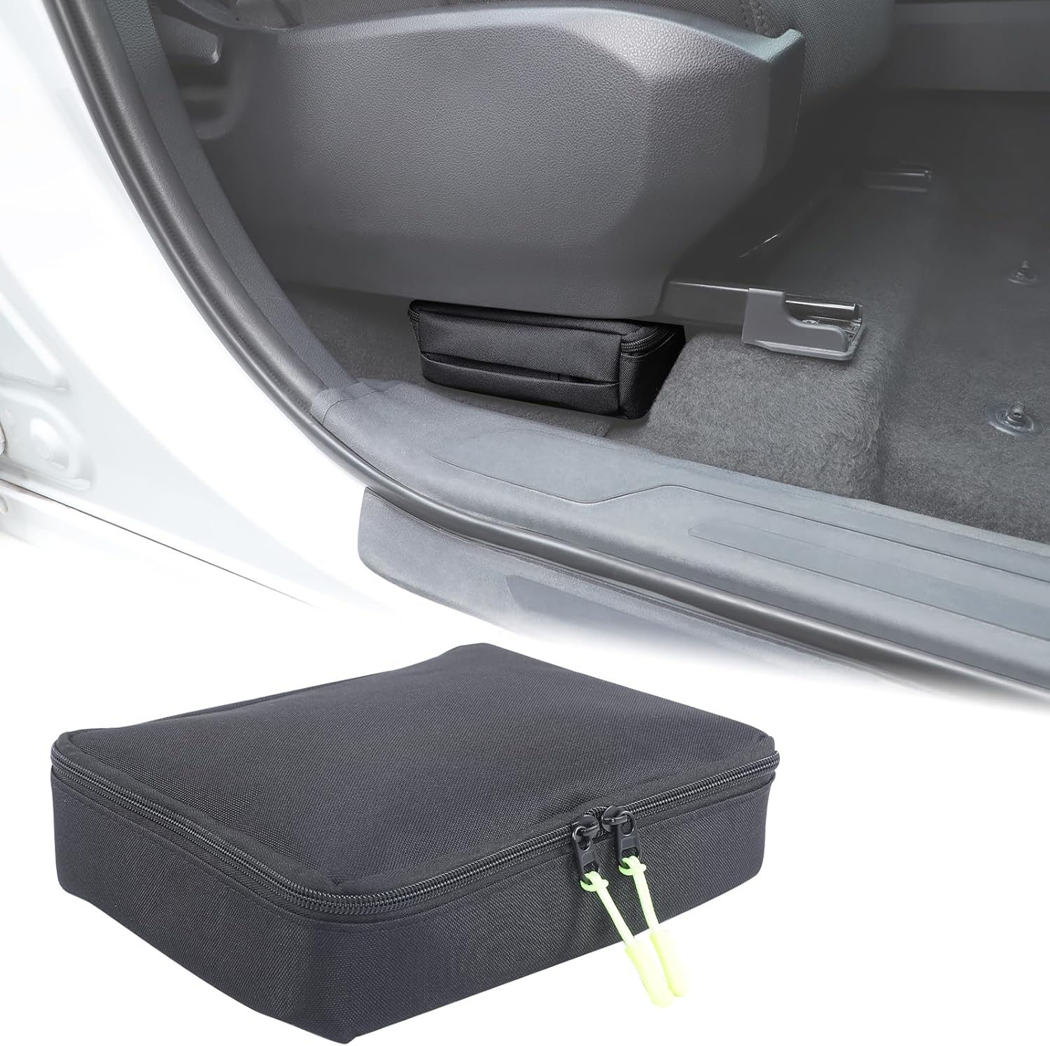 Aunginsy Front Row Under Seat Storage Bag Compatible with Toyota Tundra 2022-2025 Pickup Driver or Passenger Underseat Hidden Organizer Tray Multi-Functional Storage Bag Tool Box Handbag Accessories