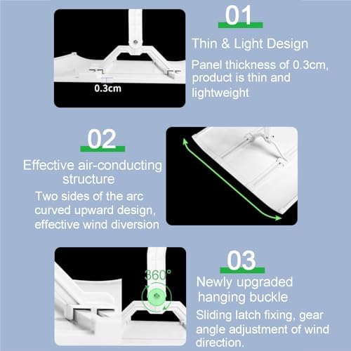 Central Air Conditioning Deflector Air Conditioner Windshield Air Conditioners Baffle Shield Air Conditioning Vent Deflector Ac Vent Deflector Prevent the Air From Blowing Straight,Angle Adjustable