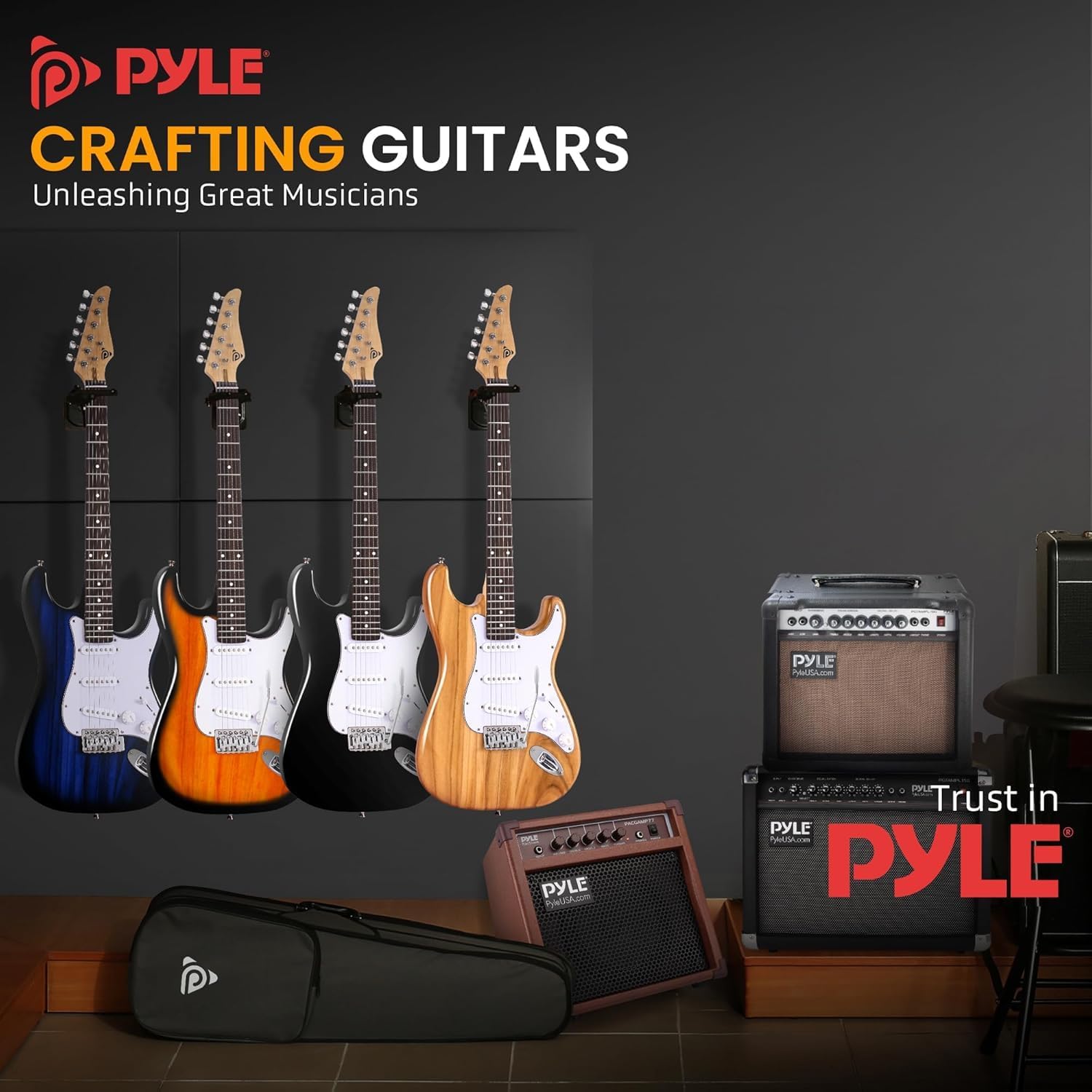 Pyle Electric Guitar and Amp Kit - Full Size 39