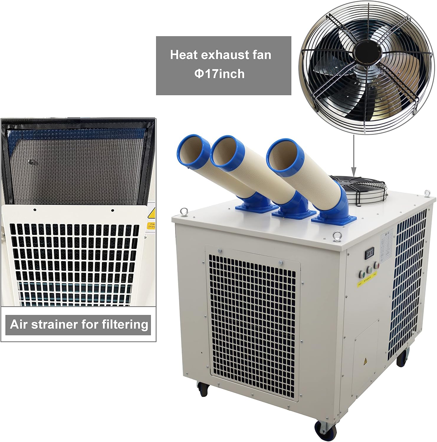 TECHTONGDA Industrial Spot Cooler Air Conditioner Commercial Mobile Outdoor Cooling Aircon 220V Column Outlet 1550m³/h Air Flow