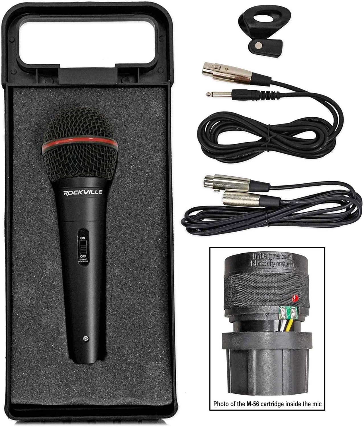 Rockville 2-Person Podcast Recording Package LINE8 USB 8-Channel Mixer and USB Audio Interface with (2) PRO-M50 Headphones, (2) RMIC-SR Mics, Stands, RHPA4 Amp, Cables (9 Items)