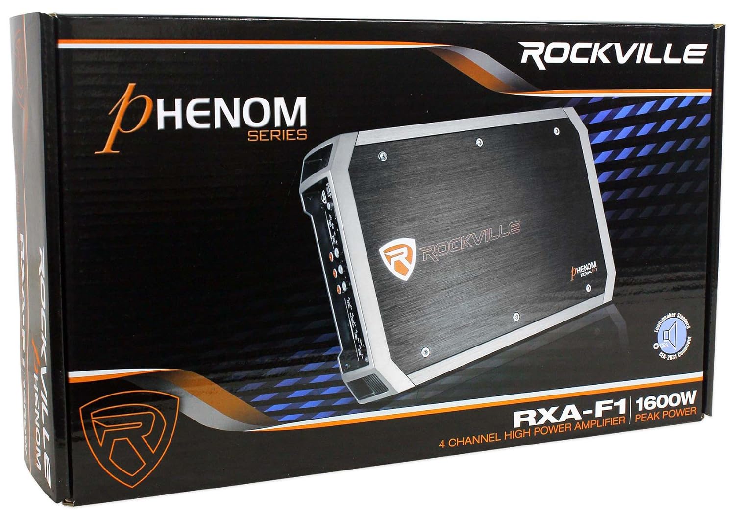 Rockville RXA-F1 Bundle: 1600 Watt Peak/400 Watt RMS 4 Channel Car Amplifier Stereo Amp, RWK42 4 Gauge 4 Channel Amplifier Wiring Installation Kit with RCA Cables, 2-Items