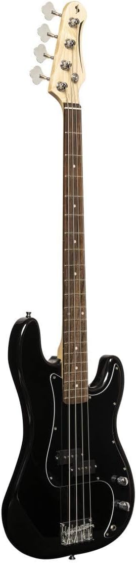 Stagg 4 String Bass Guitar, Right, Black, Full (SBP-30 BLK)