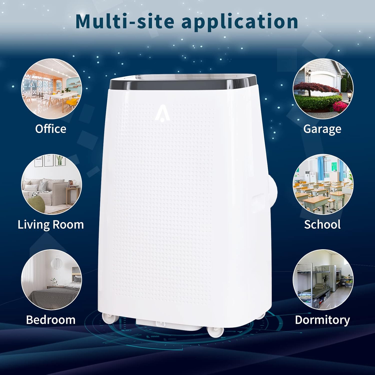 Jojoka Air Conditioner Portables for Room, 14000 BTU Portable AC with Remote Control, 4-in-1 Function, 750 Sq Ft Coverage, 24 Hour Timer & Window Venting Kit, White