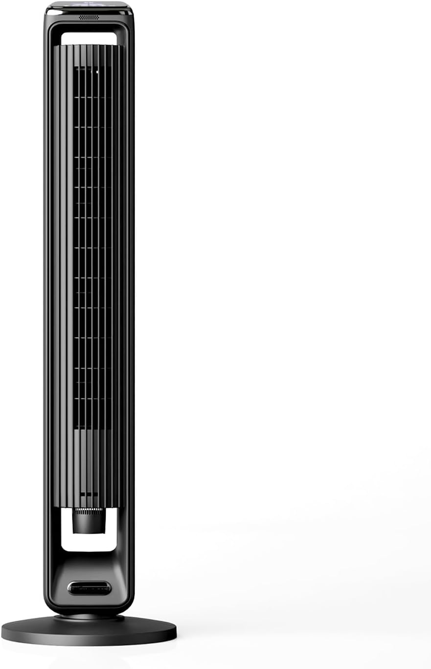 Emerson SmartVoice 42” Bladeless Tower Fan, Offline 40+ Voice Control Commands, No APP, No WIFI, No Setup, 70° Oscillating, 3 Speeds, 15-Hr Timer, Sleep Mode, Remote Control (SmartVoice 42