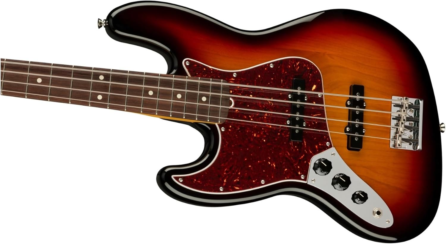 Fender American Professional II Jazz Bass, 3-Color Sunburst, Left-Handed, Rosewood Fingerboard