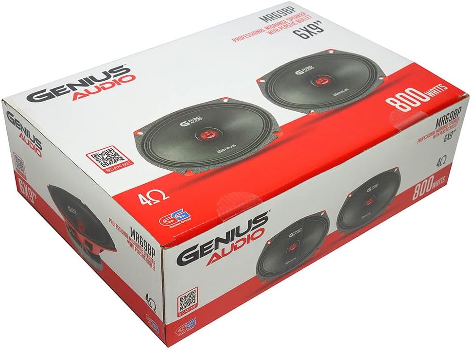Genius MR69BP 6X9 Midange Speaker Whit Bullet Plastic - 1.5