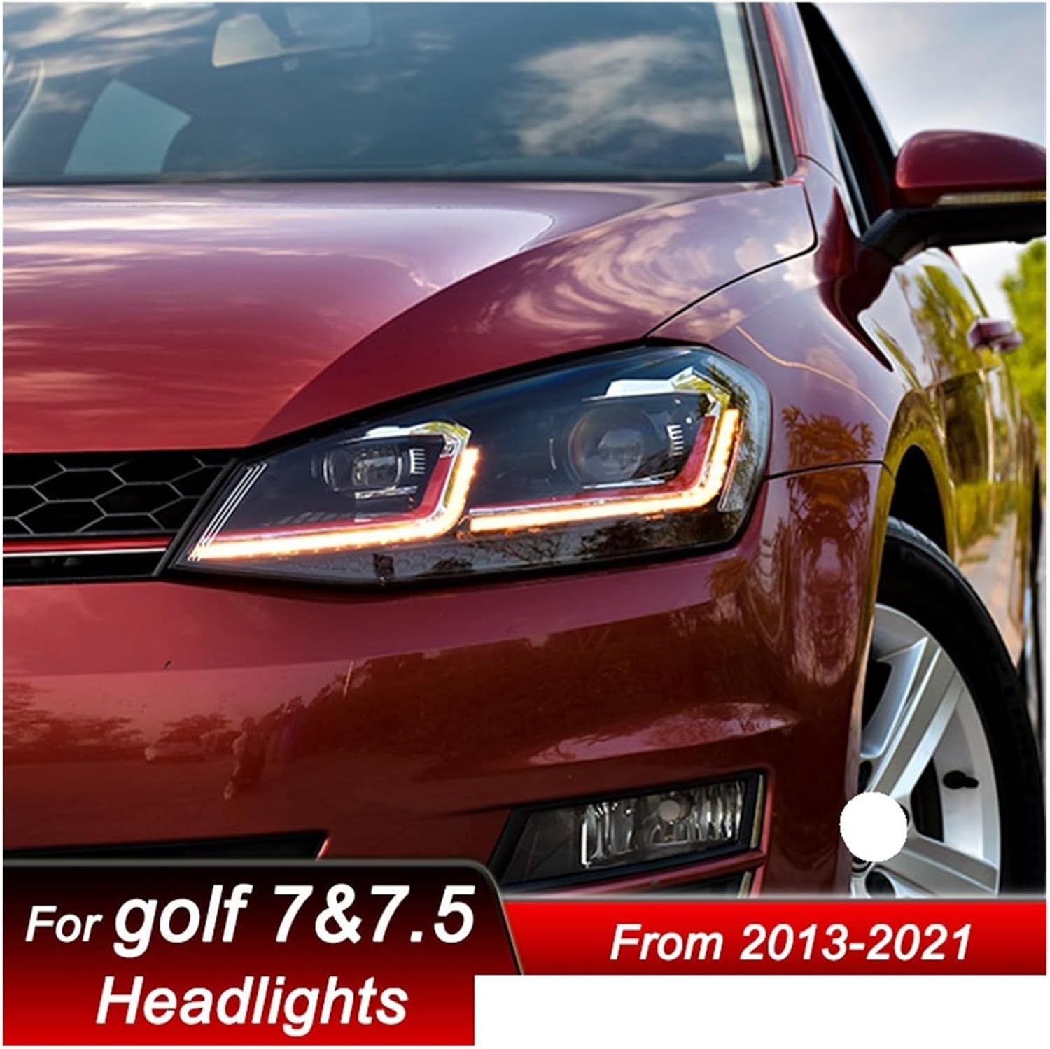 Car LED Headlights Compatible For VW Golf 7 7.5 MK7 R Gti 2013-2021 LED Auto Headlamp Assembly Projector Lens Accessories Kit
