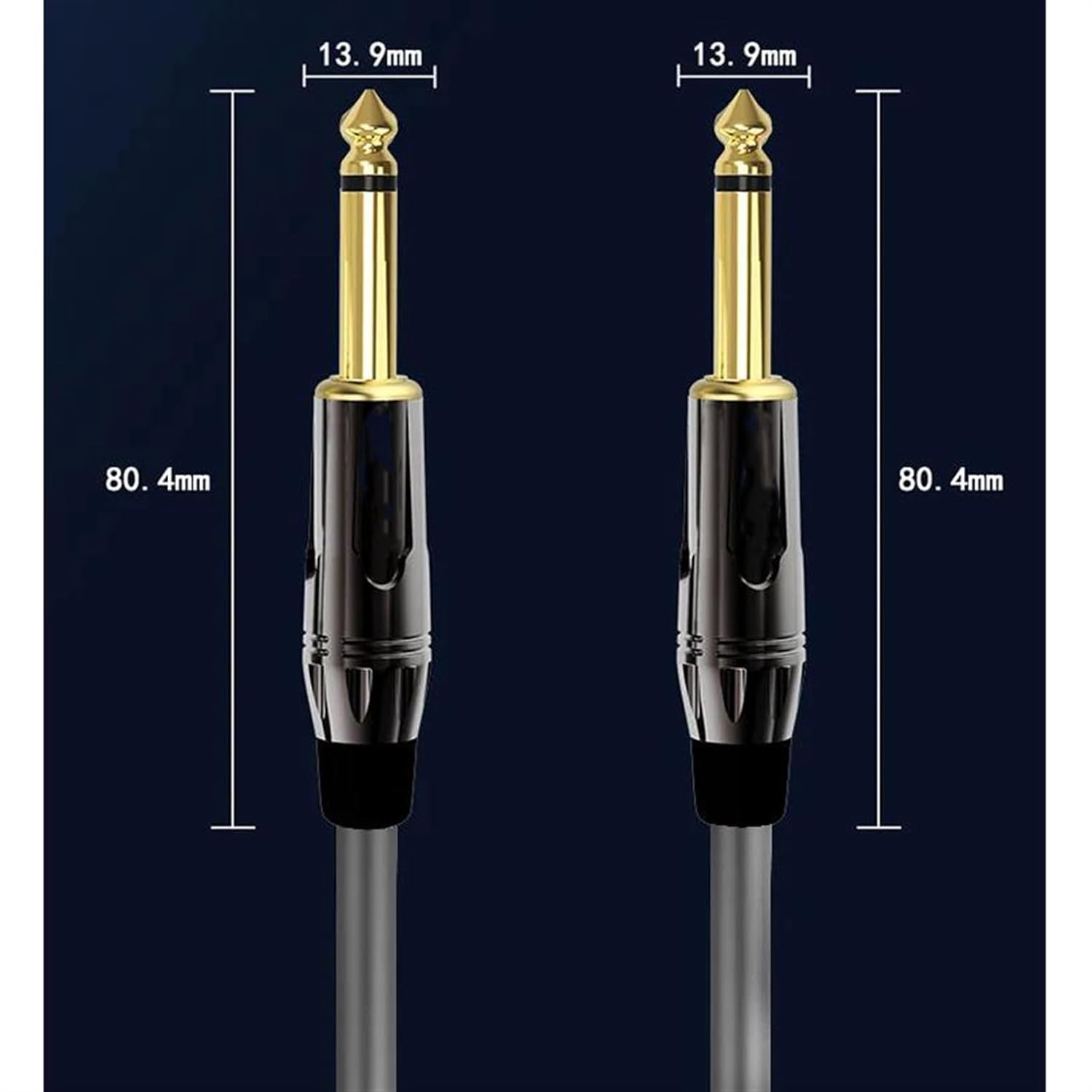 Guitar Audio Cable 6.35mm 1/4 TS Guitar Cable Male to Male Balanced Stereo Cable for Electric Guitar Bass Amp Mixer Speaker(TS 6.5,12m)