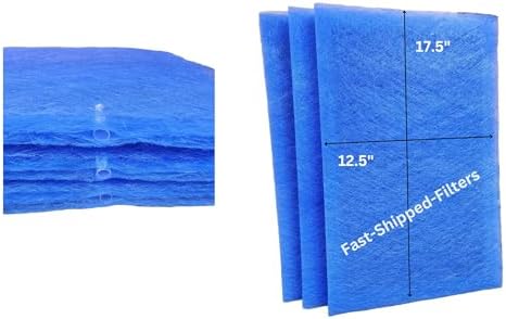 Fast-Shipped-Filters 3 Pack 14x25 Replacement Filter Pads Designed to Fit PremierOne Pure Flo MS-1425 P6100 Air Cleaner 14x25 Refill Blue