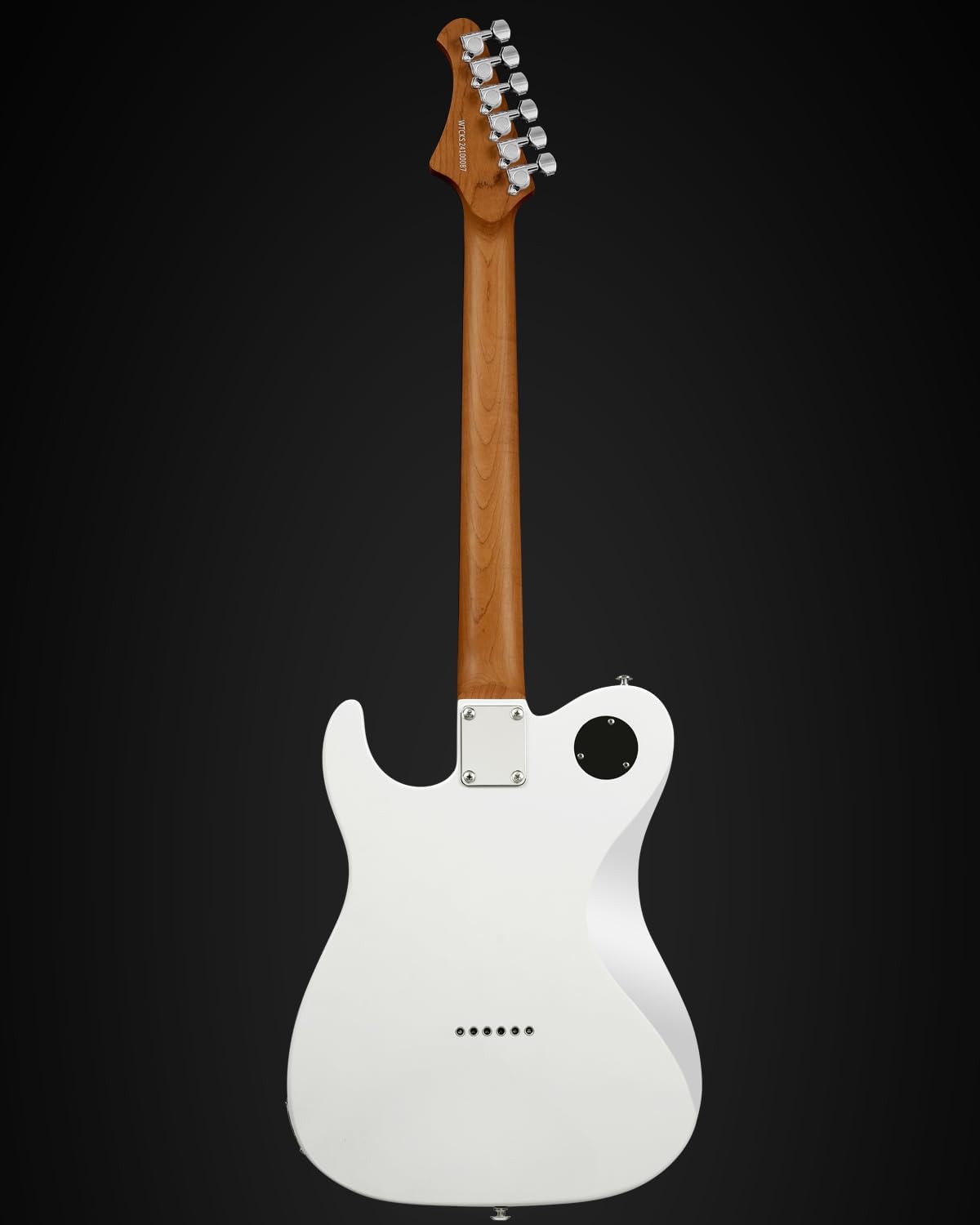 WestCreek TT-50KS Solid Body Electric Guitar, Mahogany Body, Maple Neck, Rosewood Fretboard, Rounded End Frets, Bone Nut, 22 Frets (White)