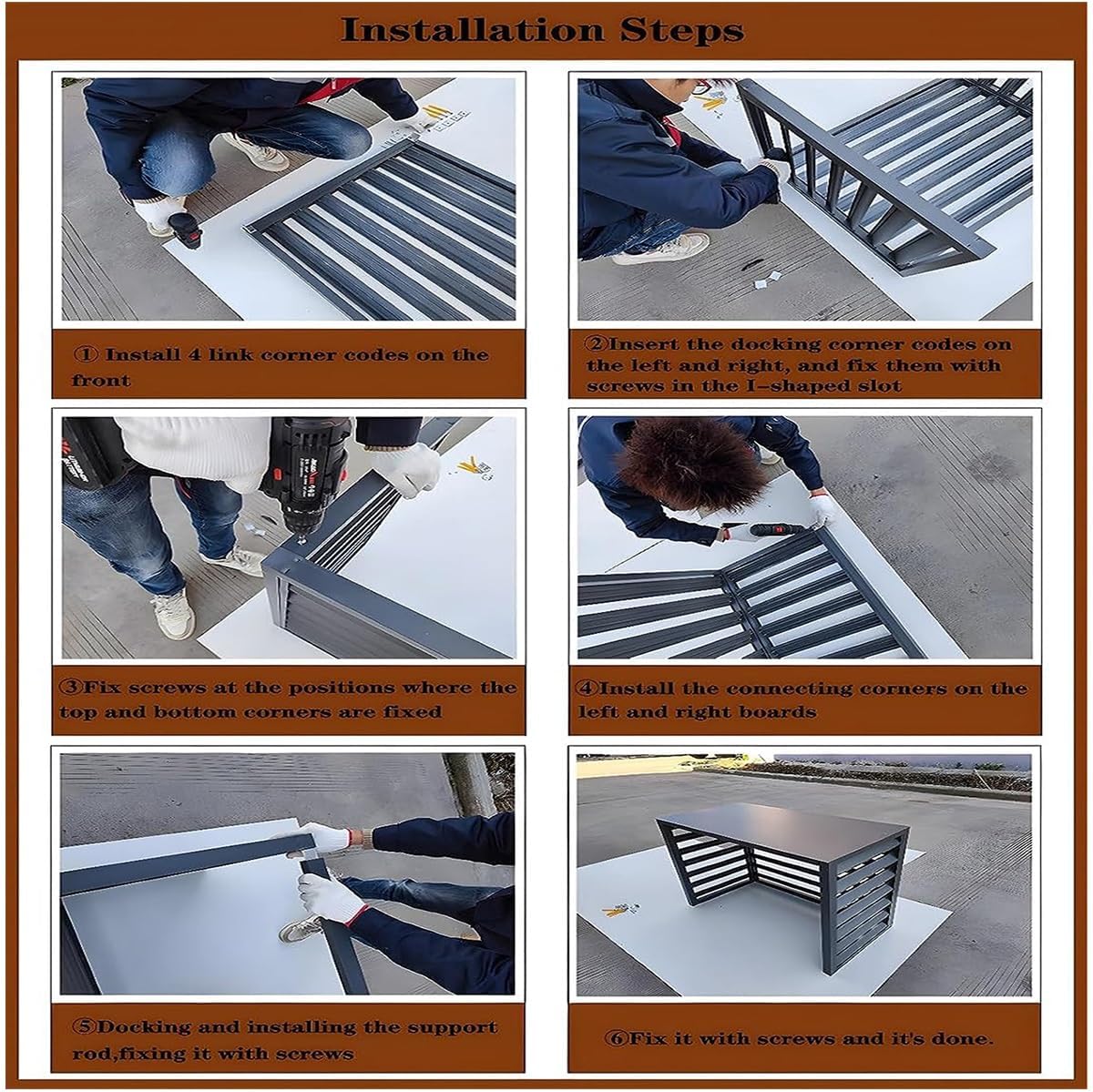 Air Conditioning Window Cover Air Conditioner Fence Screen Outdoor Privacy Ac Covers Fireproof for Outside Units/Hide Air Con(Gray,110 * 80 * 60cm/43 * 31 * 24in)