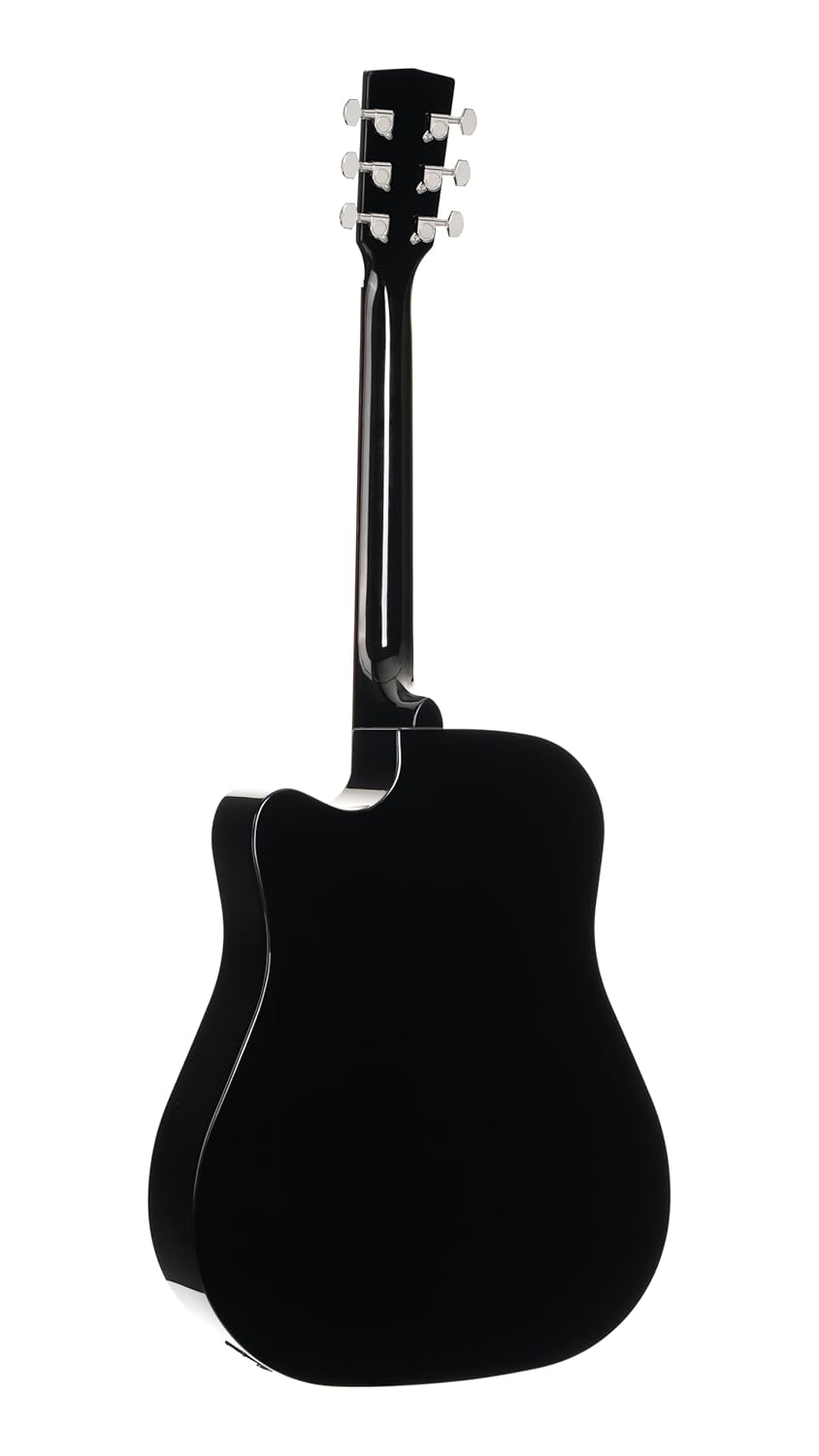 Cort EARTH60CEBK Earth 60 Dreadnought Solid Top Acoustic Electric Guitar, Black Gloss
