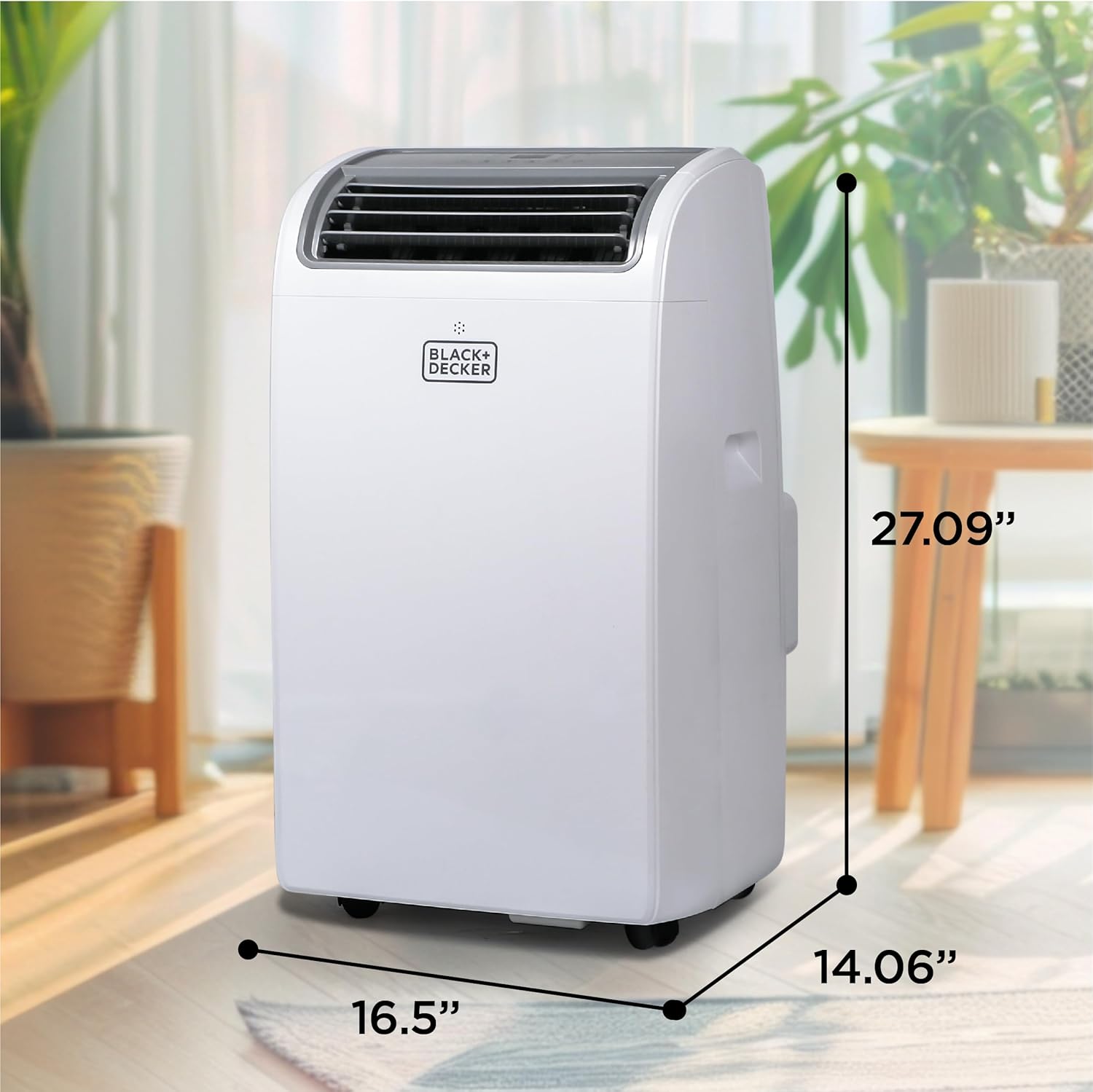 BLACK+DECKER Smart Portable Air Conditioner, 14,000 BTU (10,200 BTU SACC) for Rooms up to 700 Sq. Ft., Smart Portable AC with Follow Me Remote and Window Kit, BPACT14WT, White