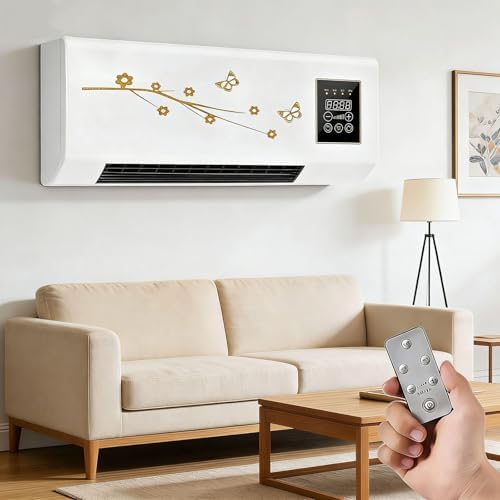 Portable Air Conditioning Mini Wall Mounted Ac Unit Heater for Bedroom, 2 In 1 Smart Cold and Hot Air Conditioners Mini AC/Heating System with Remote Control(Yellow)