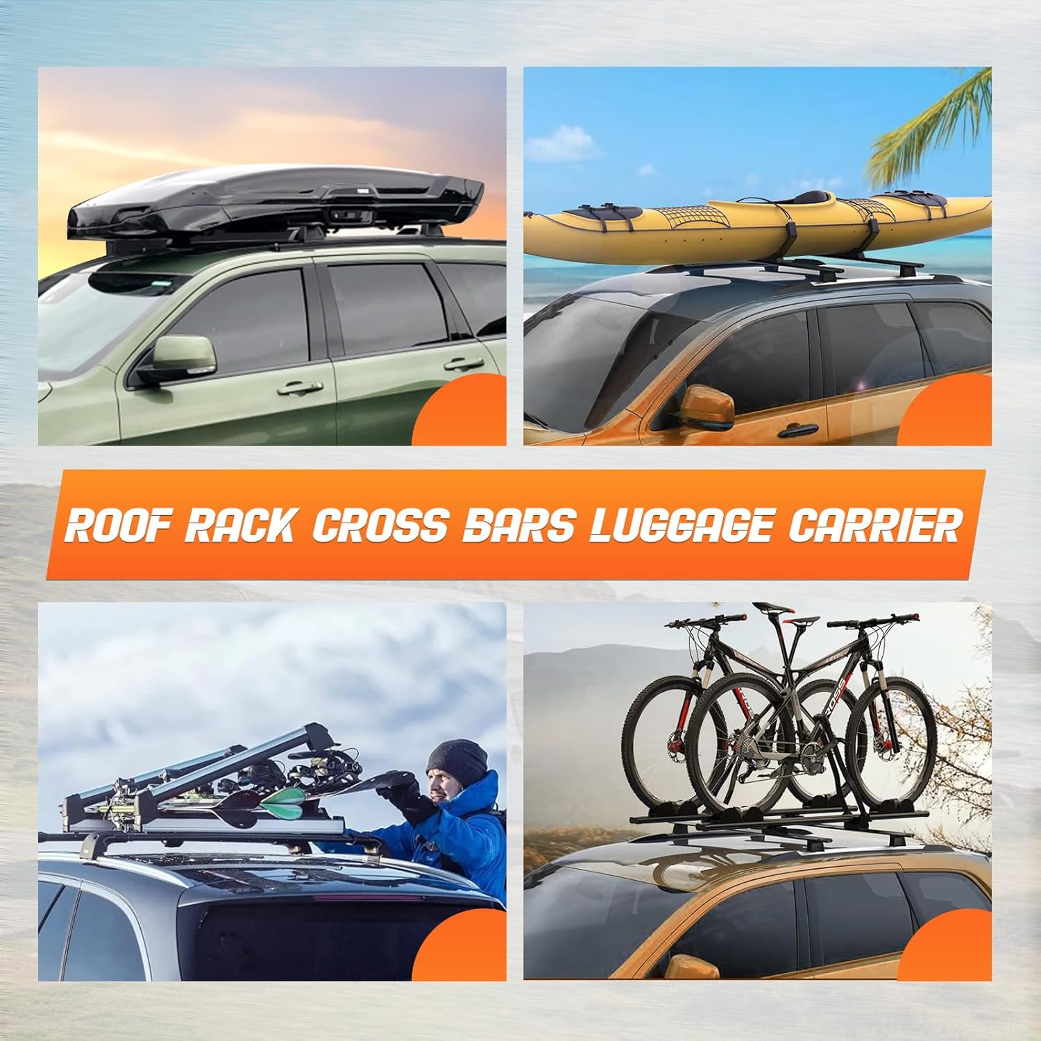 Roof Rack Cross Bars Luggage Carrier Fit for Toyota Rav4 2013-2018, Capable of Supporting Up to 200 lbs/90 kg, Ideal for Roof Bags, Roof Boxes, Bike Racks, and Various Other Accessories.