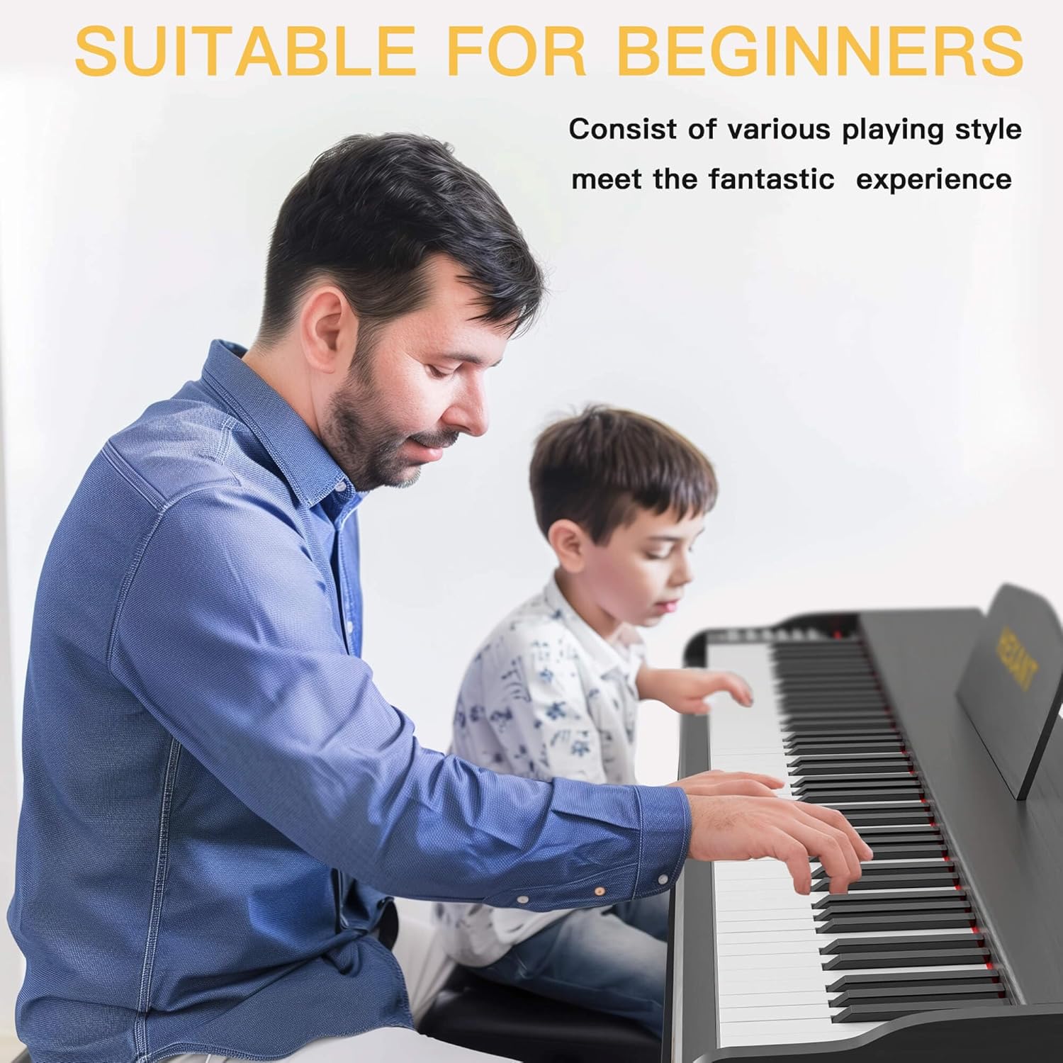 88 Key Digital Piano Keyboard, Semi Weighted Electric Keyboard Piano with 900 Tones, 700 Rhythms, 110 Demo Songs, 64 Polyphony and Sustain Pedal, Full Size Home Digital Piano for Beginners and Adults