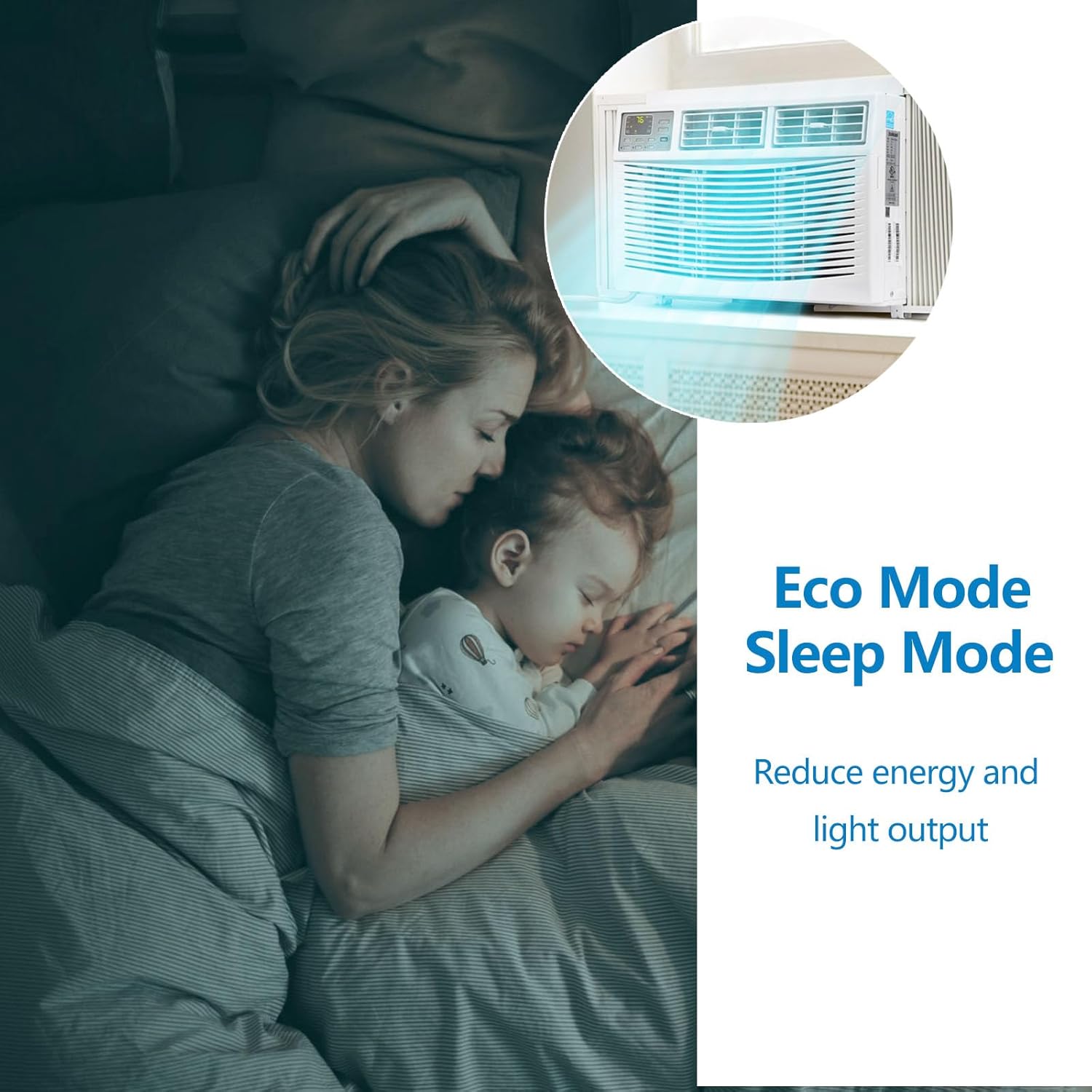 8000 BTU Window Air Conditioner with WiFi, Ideal for Bedrooms & Small Rooms, 115V, White - Remote Control, App Control, 3 Fan Speeds, Quiet Operation