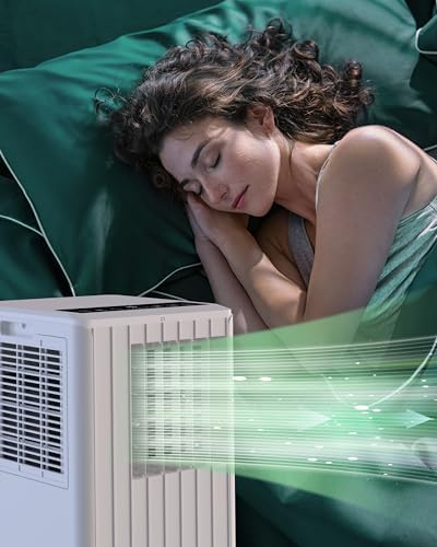 Portable Air Conditioners with Remote Control, 8000 BTU Air Conditioner Portable, 3-IN-1 Quiet AC Unit, 2 Speeds, 24H Timer,Energy Savings for Room Bedroom Office, White