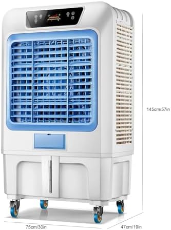 Portable Swamp Cooler Air Conditioner, 3 Modes, 3 Speeds, 6 Ice Packs, 12H Timer & Remote, Evaporative Cooling Fan for Room, Garage, Patio