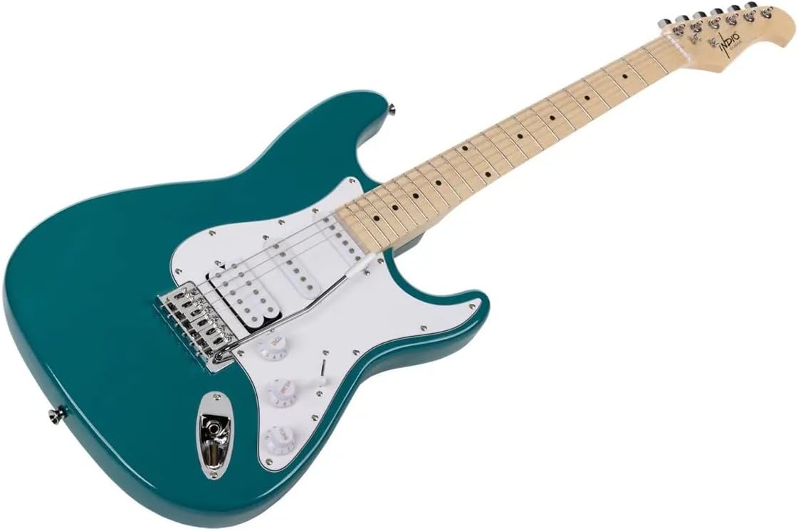 Monoprice 6 String Solid-Body Electric Guitar, Right (610037), Teal