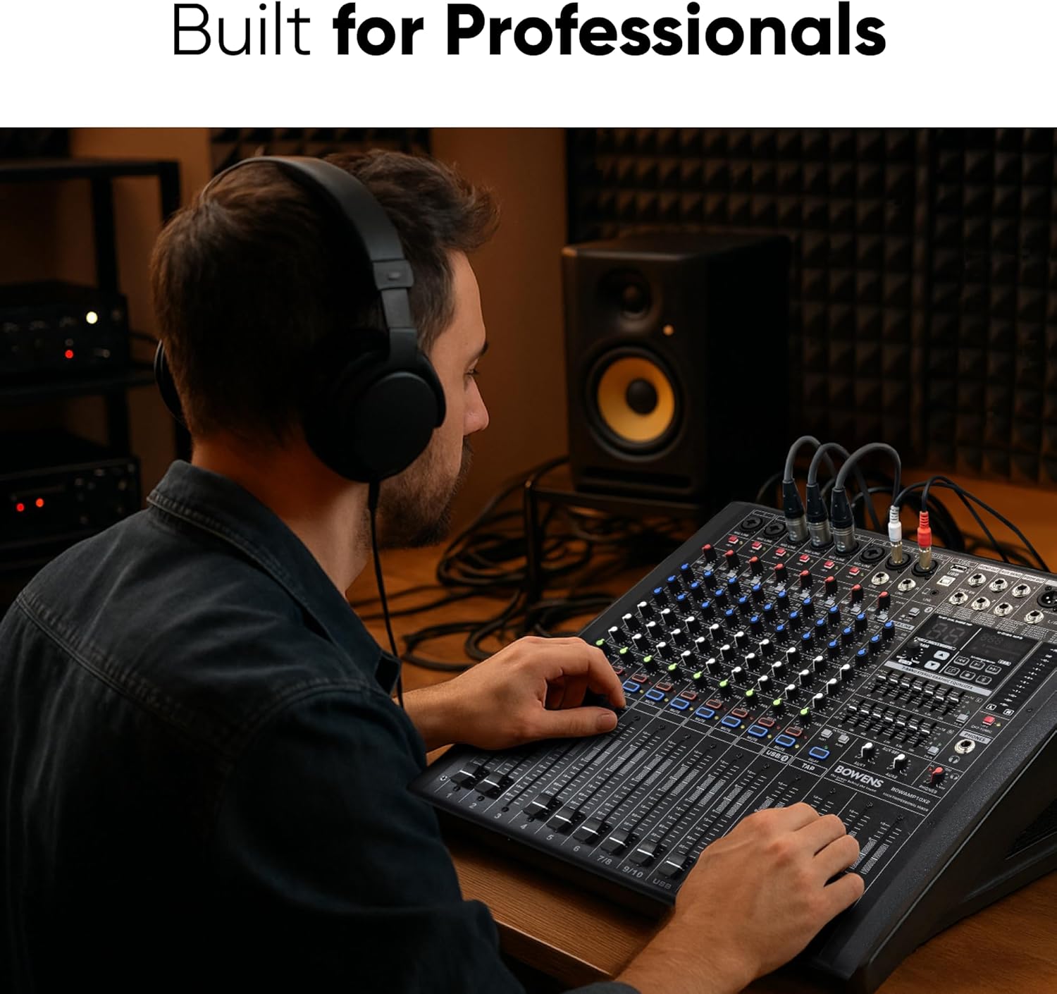 BOWENS PRO 6000W 11-Channel Powered Mixer | Professional Audio Mixer with Dual Class-D 650W RMS Amplifiers, 99 DSP Effects, USB Recording & Playback, Bluetooth 5.0, 3-Band EQ & Compressor