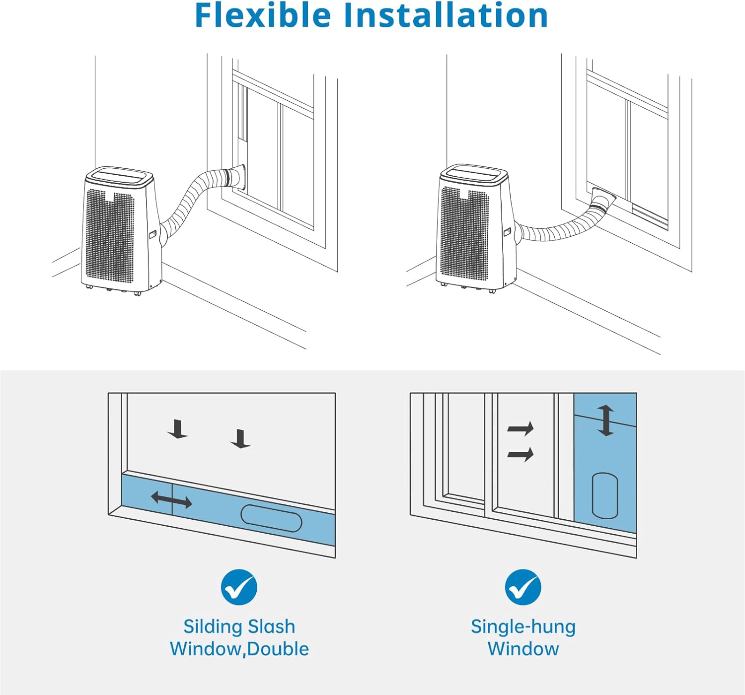 Portable Air Conditioner-14000 BTU Capacity, Cools Up to 700 Sq.Ft, 3-In-1 Portable AC Unit with Remote Control, Includes Window Mount Kit