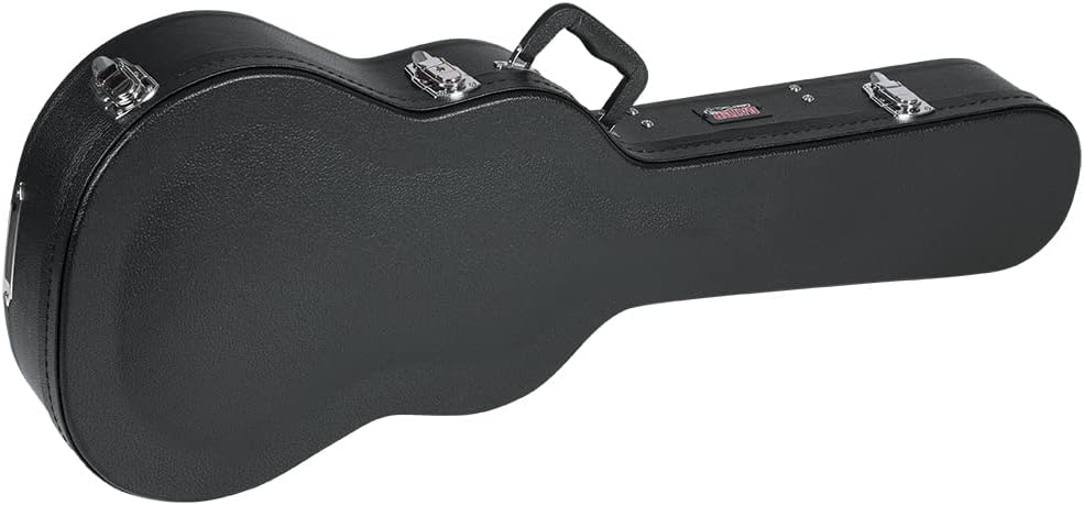 Gator GWE-LPS-BLK Hard-Shell Wood Case for Single-Cutaway Electric Guitars such as Gibson Les Paul - Bundle with Picks, Cable, Strap, and Austin Bazaar Polishing Cloth