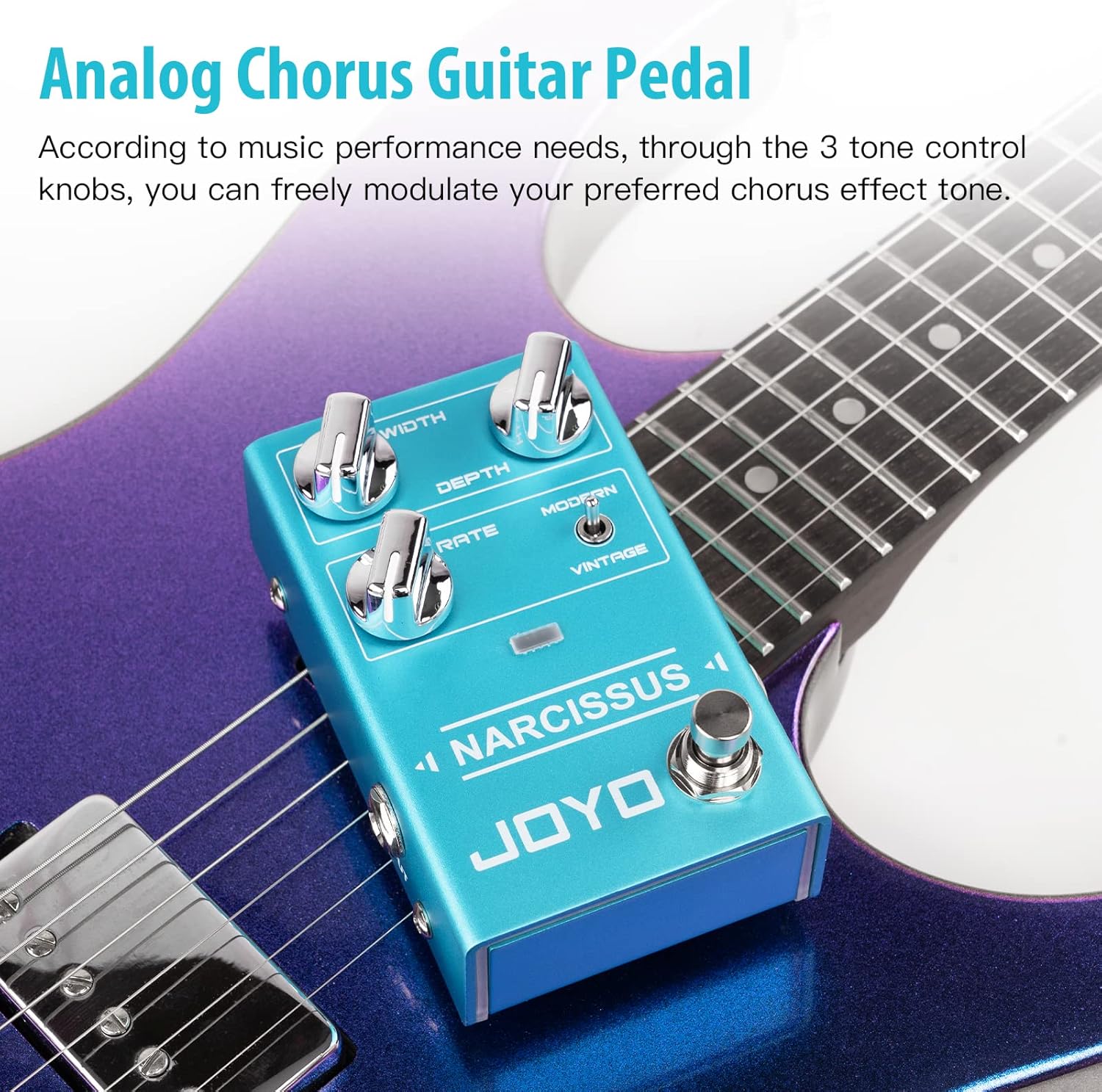 JOYO R-18 High Gain Amp Simulation All-in-one Pedal, R-20 Dual Crunch Overdrive Pedal and R-22 Chorus Pedal Semi-Analog Circuit