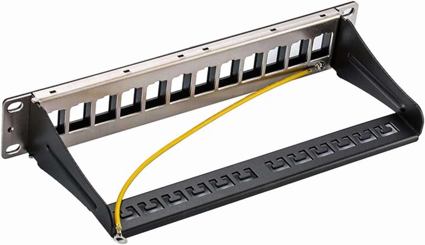 12-Port Blank Patch Panel - For Cat.5e/Cat.6 Ladder Modules - 10-inch Rack Mount