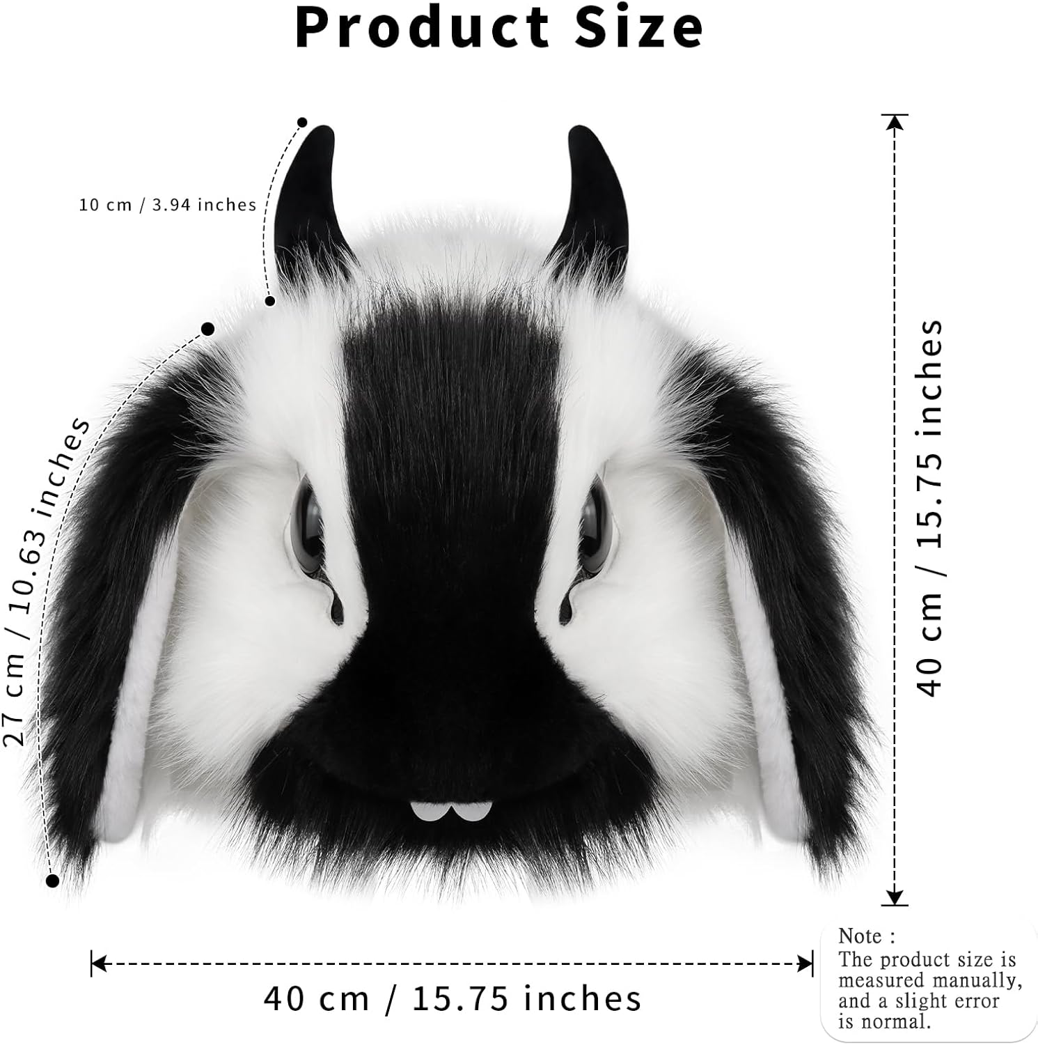 Furry Fursuit Bunny Head Mask Handmade Animal Anime Cosplay Costume Accessory for Easter Halloween