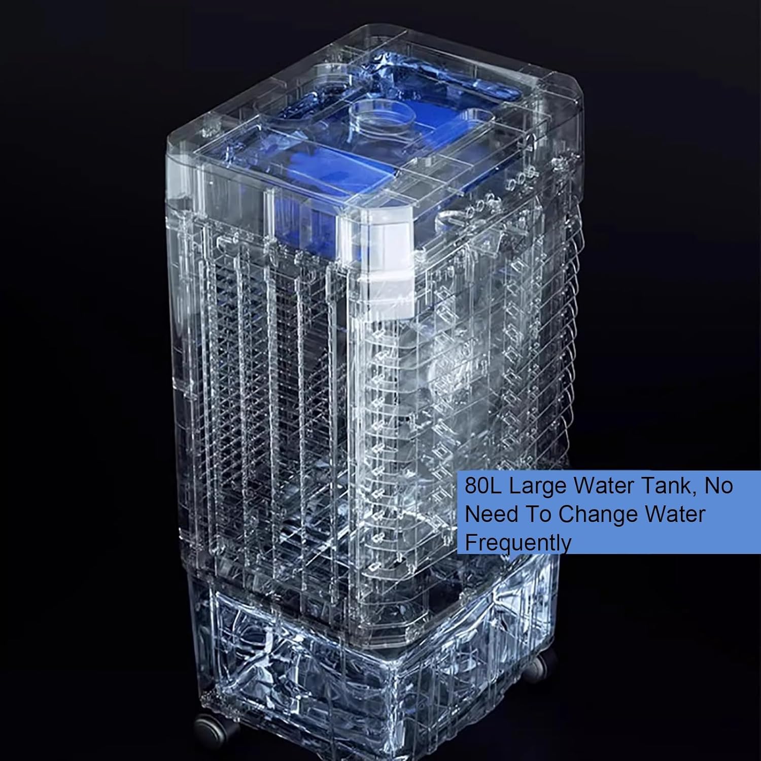 Evaporative Air Cooler with Remote, Evaporative Coolers, 120° Oscillating, 3 Speeds, 4 Ice Packs, Portable Swamp Cooler Air Conditioner(110x35x48 cm/43x14x19 in)