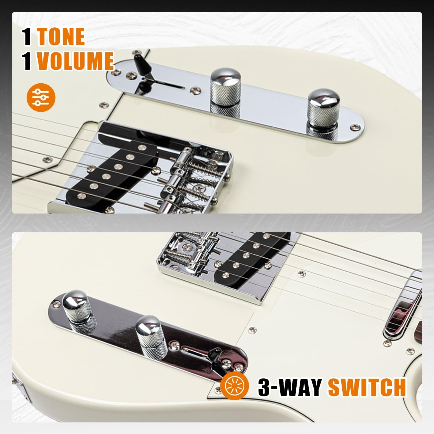 EART EYP-TLC Solid Body Electric Guitar,NK-T Standard Body, Right Handed, Standard Artones-YPT-Classic Pickups, Roasted Canada Maple Fingerboard