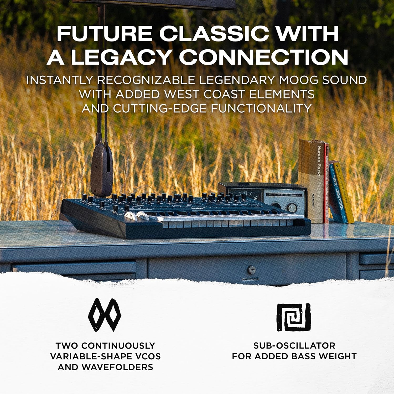 MOOG Messenger - Next-Gen Monophonic Analog Keyboard Synthesizer with 32 Keys, 64-Step Sequencer, 256 Presets and RES BASS Compensation