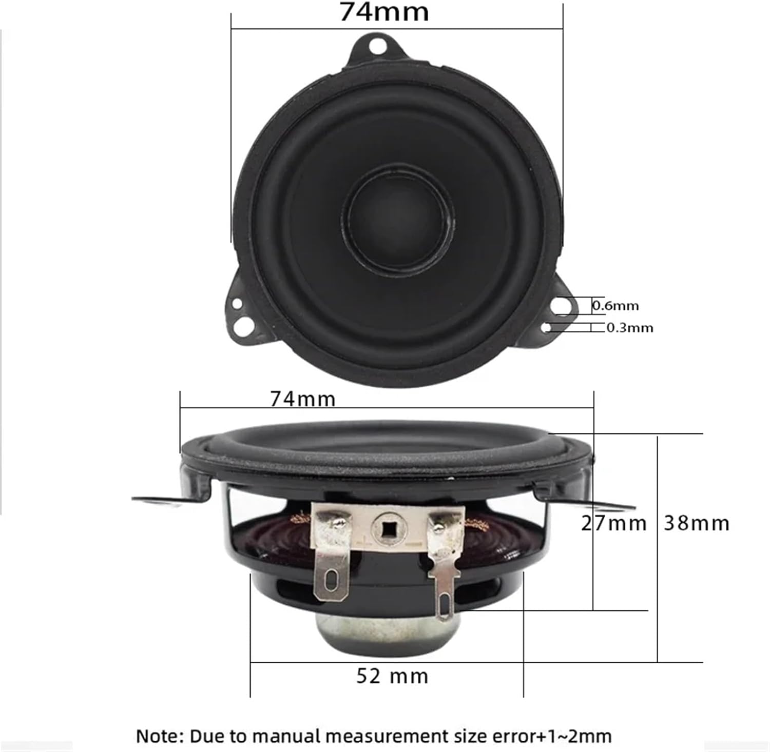 2 Pcs 4 Ohm 15W Audio Speaker Full Renge 70MM Neodymium Magnetic 2.75 Inch