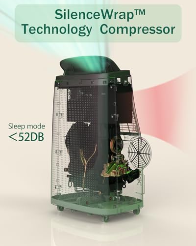 GAOMON 14,000 BTU Air Conditioner Portable with Remote Control, Portable AC Units for Rooms Up to 700 Square Feet, White.