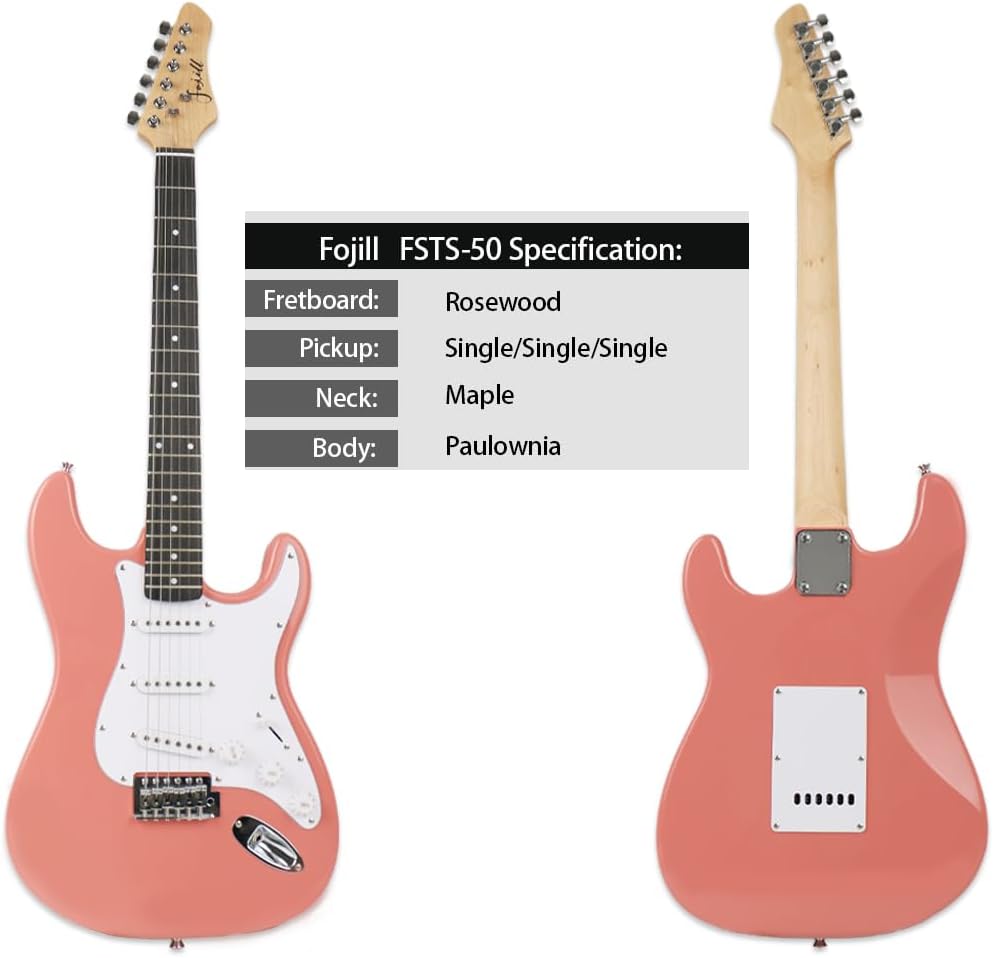 Fojill 39 Inch Electric Guitar Kit Set Beginner Starter Combo Package Bundle 20W Amplifier Amp Accessory Padded gig Bag,Picks, Cable,Strap,Extra Strings