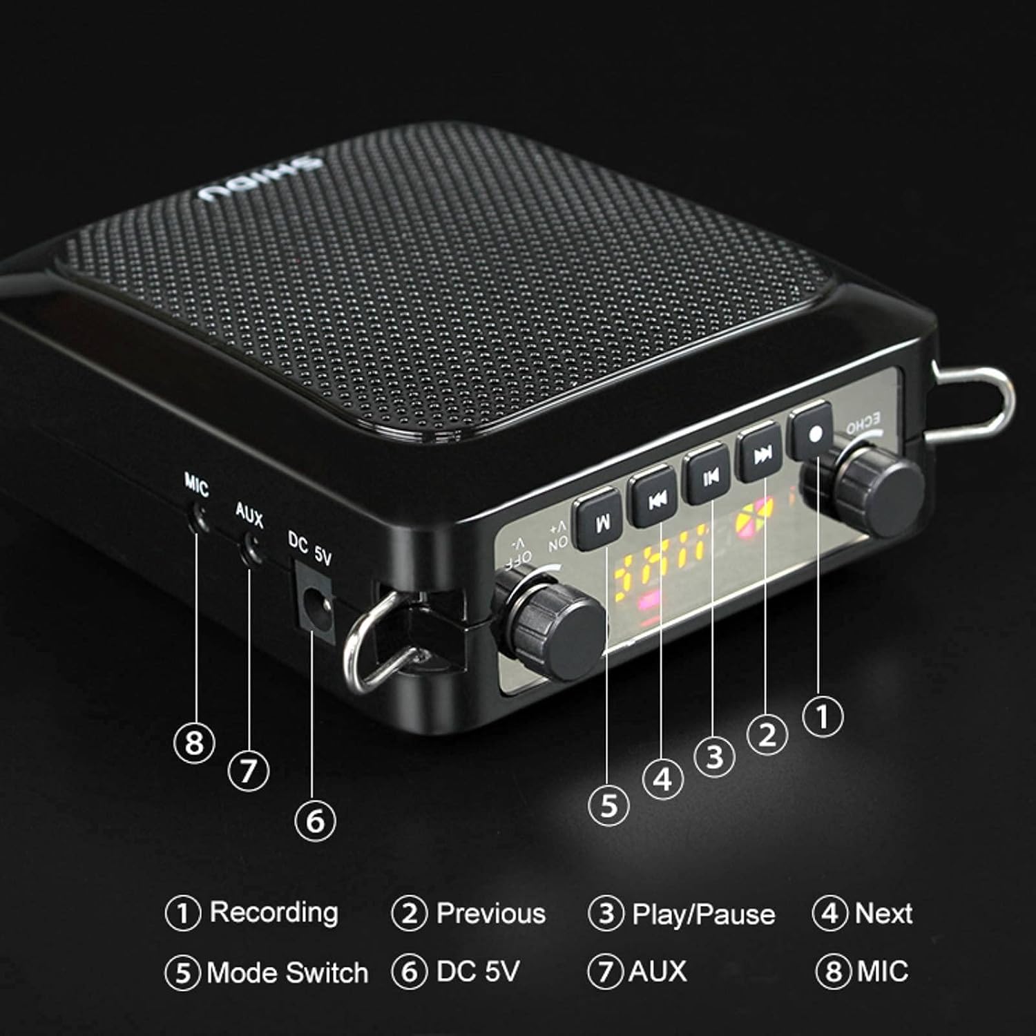 25W Wireless Voice Amplifier Bluetooth 5.3 | Grade Wireless Portable PA System with Reverb| Rechargeable Speaker 12H Battery for Teachers, Tour Guides, Presenters (2000mAh/S28)