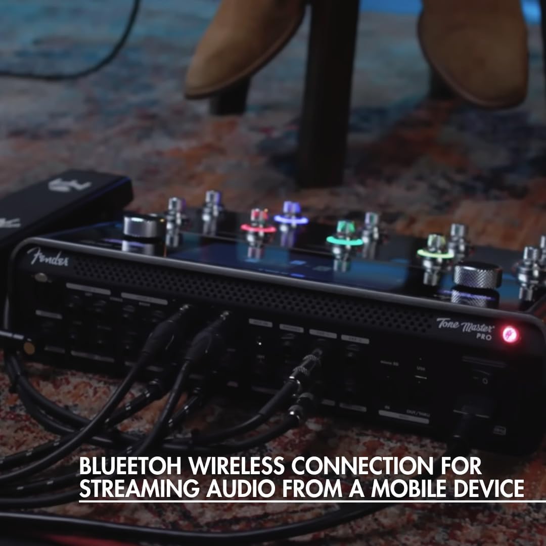 Fender Tone Master Pro Multi-Effects Guitar Pedal Workstation Bundle with 2 x Tone Master FR-10 120V 1000 W Class-D Power Amp and 2 x 25-Feet XLR Male to Female Microphone Cable (5 Items)