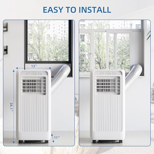Garvee 8000 BTU Portable Air Conditioners, 3 in-1 Portable AC with 24H Timer & Remote Control, Dehumidifier, and Fan Mode, White