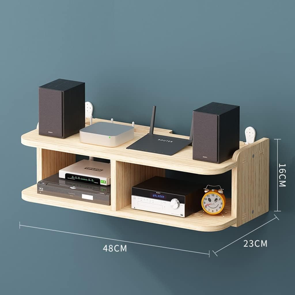 Wall Mounted Router Storage Box 2 Storage Wireless Router Storage Shelf/Home and Office WiFi Router Adjustable Cable Box,Wire Storage Box Floating Shelf
