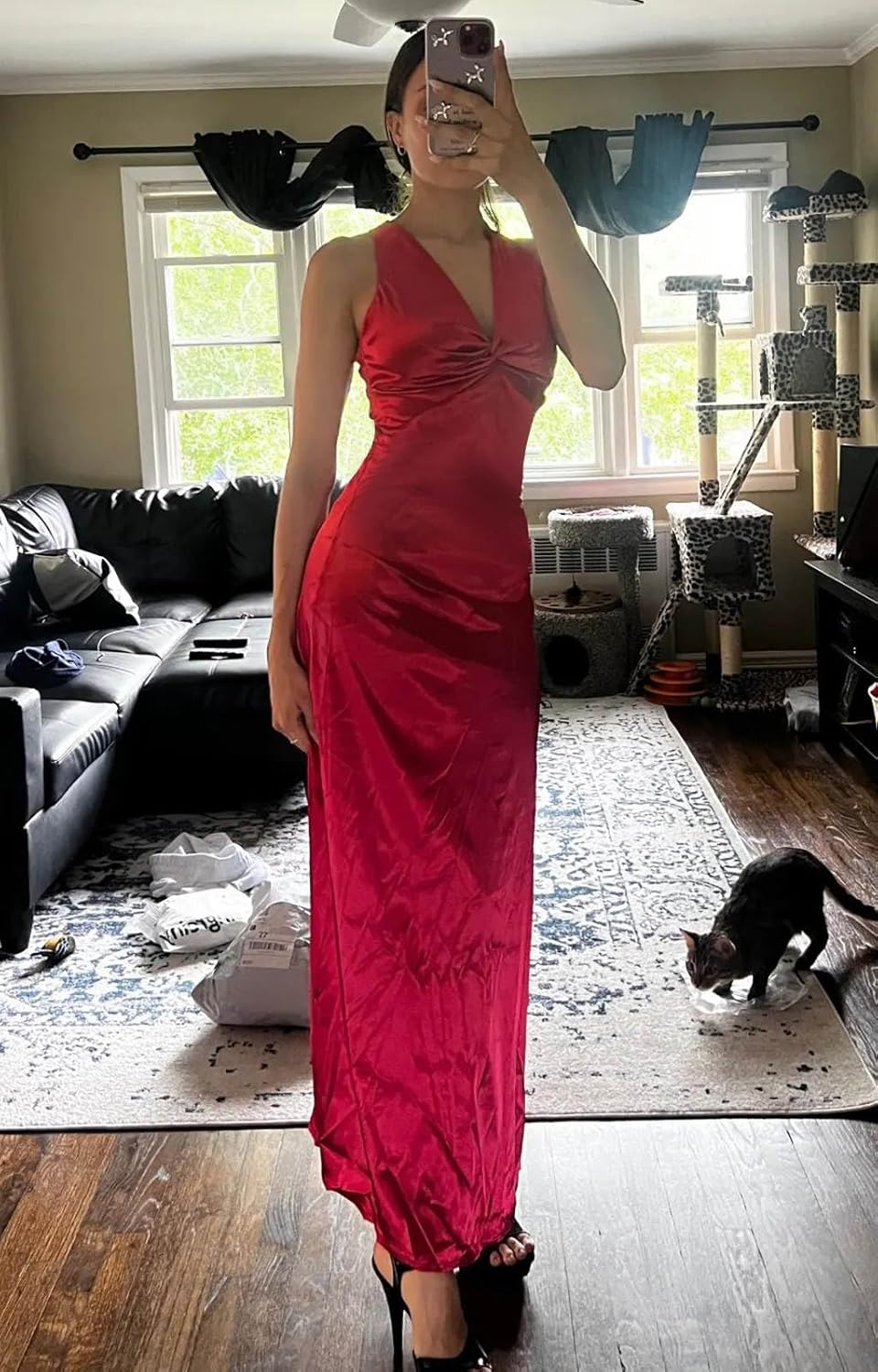 BOLENSYE Halter Silk Prom Dresses 2025 Mermaid Long Satin Bridesmaid Dress for Women