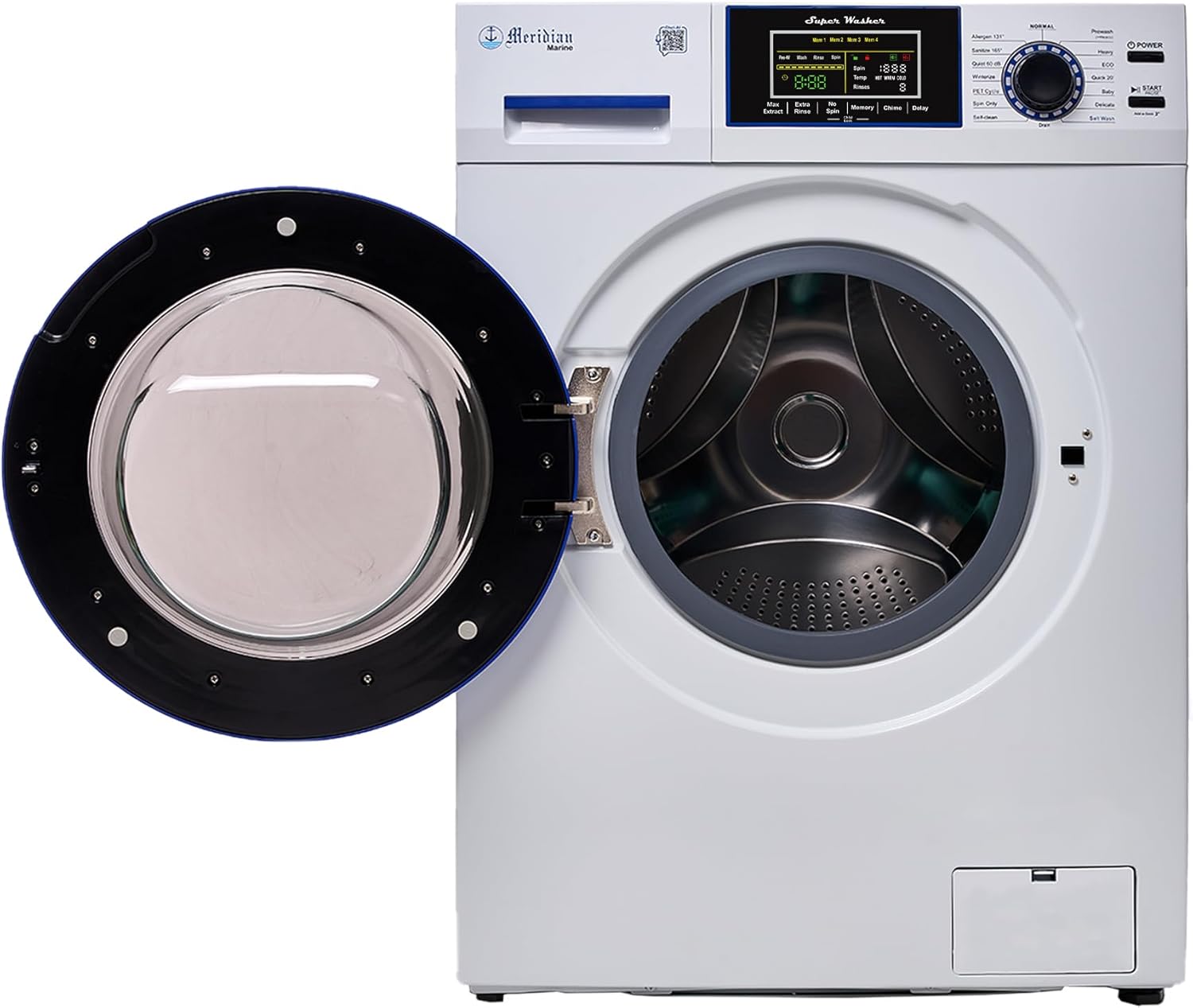 Equator EW 828 1.62 cu.ft. Marine Washer – Rust-Proof Compact Washing Machine for Boats & Yachts | Salt Wash Cycle, 1400 RPM Spin, Hygienic Drum, Energy Efficient, Compact Design
