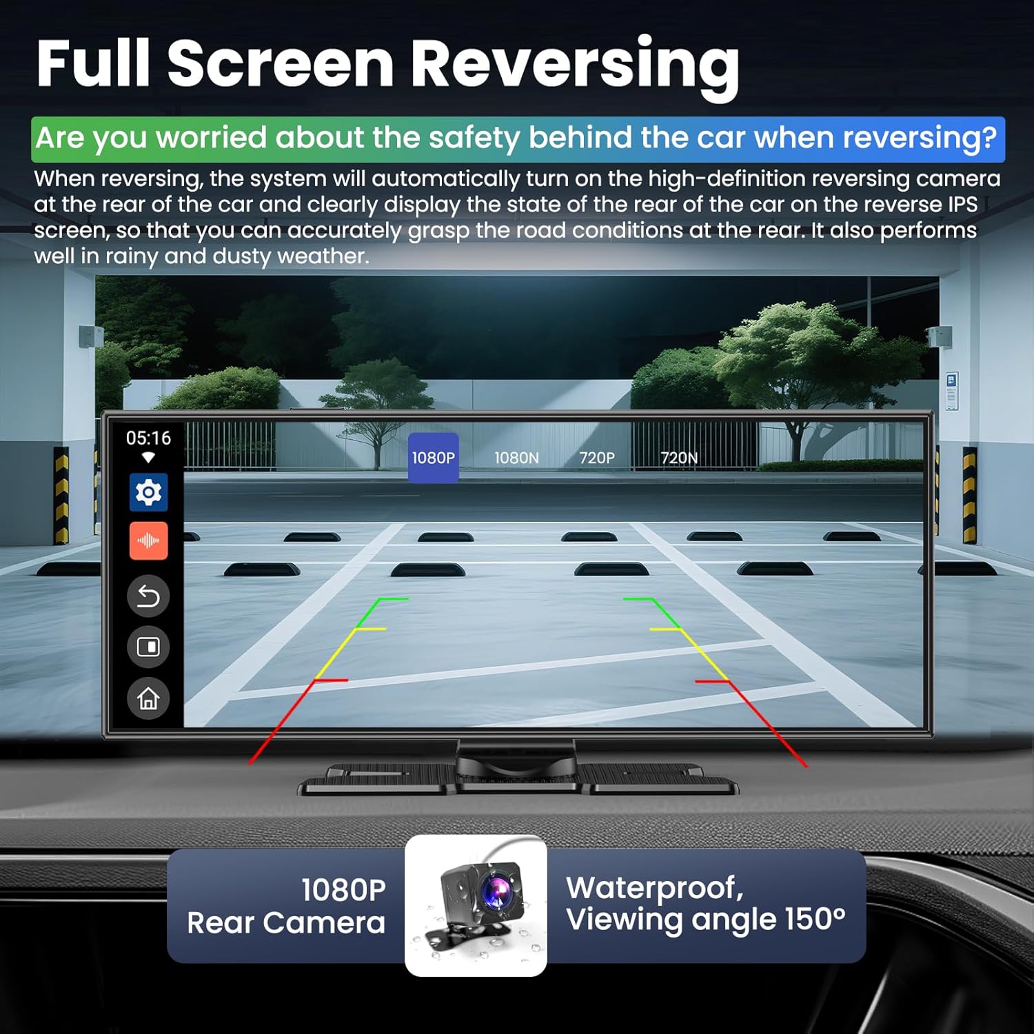 Largest 11.5 inch Wireless CarPlay Screen for Car,Built-in N-etflix/YouTube/TikTok and other apps,A-pple CarPlay & Android Auto screen with1080P Backup Camera/Navigation/Voice Control,for All Vehicles