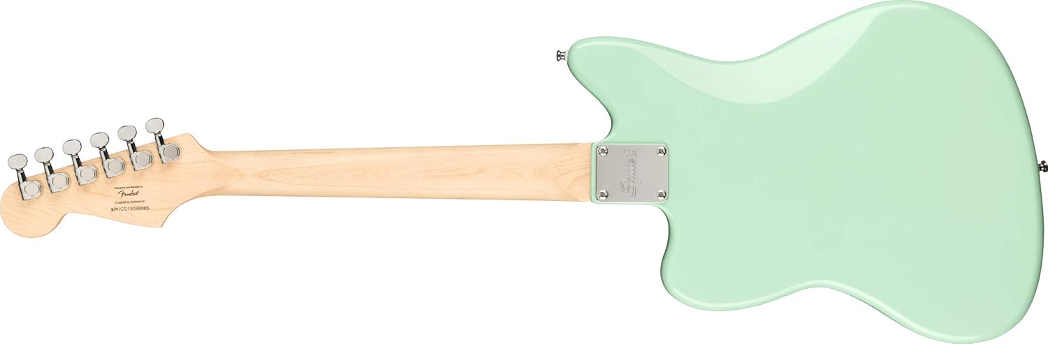 Squier Mini Jazzmaster Electric Guitar, with 2-Year Warranty, Surf Green, Maple Fingerboard