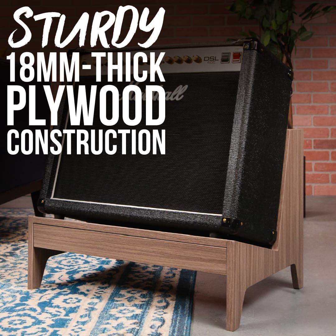 Gator Frameworks Elite Series Small Wooden Combo Guitar Amp Stand in Driftwood Grey Finish (GFW-ELITEGTRAMPSM-GRY)