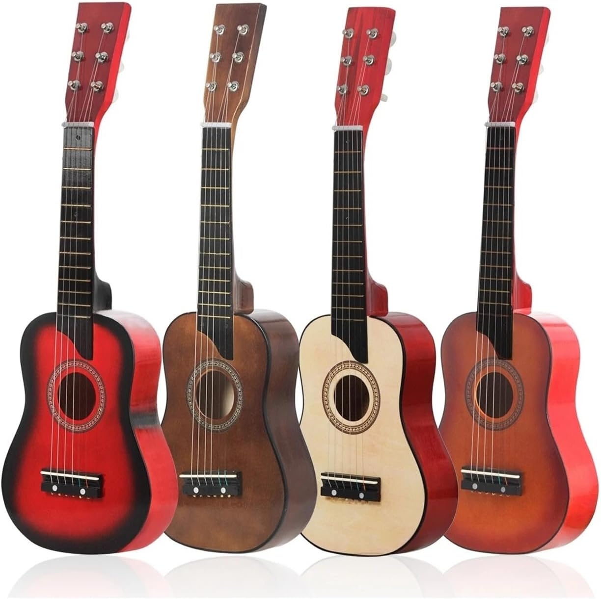 25 Inch Basswood Guitar with Pick Strings Beginner 4 Colors Optional (Color : Red, Size : 25 Inch)